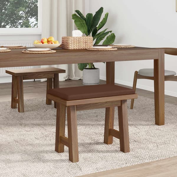 Bänk kudde Konstläder Brun Djup 35 cm