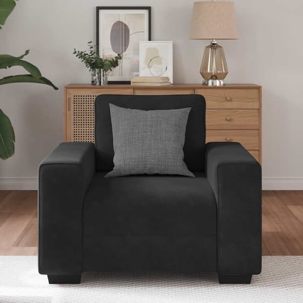 Soffstol svart 100x77x82 cm sammet
