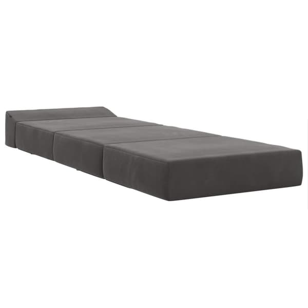 Fällbar Soffbed Mörkgrå 200 x 70 x 10 cm Sammet