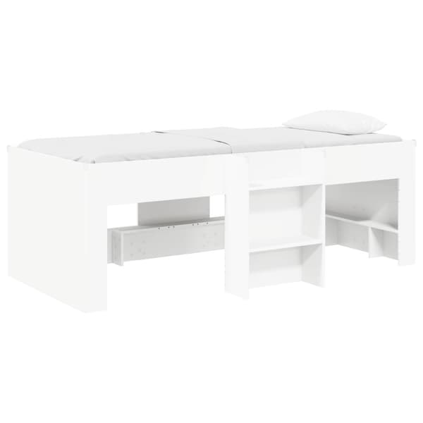 Barns hög sängram 2 pcs Vit 90 x 190 cm Konstruerat trä