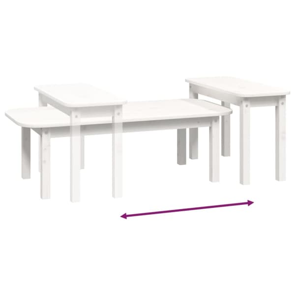 Satsbord 2 st vit massiv furu