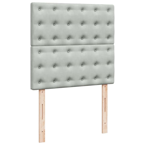 Ramsäng med madrass ljusgrå 80x200 cm sammet