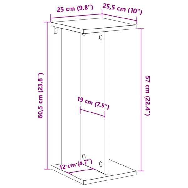 Växtställ 2 pcs Vit 25 x 25,5 x 60,5 cm Konstruerat trä