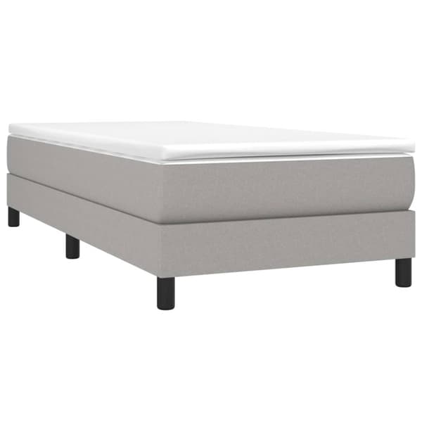 Boxspring-sängram ljusgrå 100x200 cm tyg