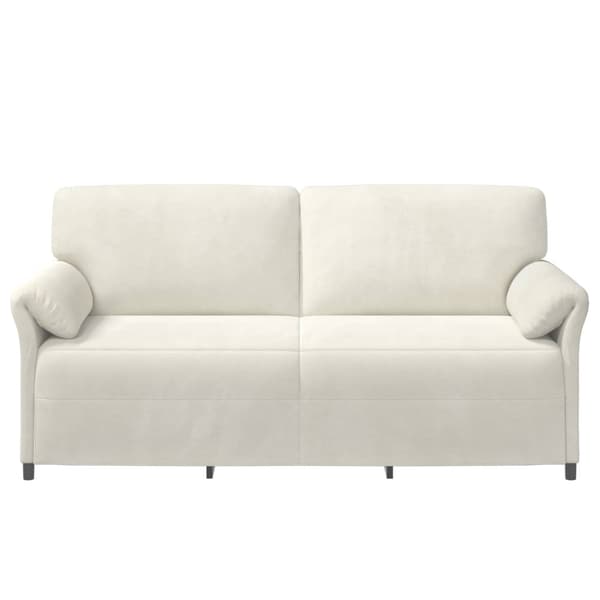 3-Sits soffa Gräddvit 198 x 83 x 95 cm Sammet