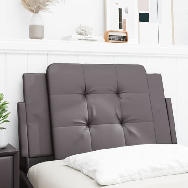 Headboard Cushion "Zadar" Grey 80 cm Faux Leather