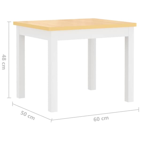 Barnbord och stolar 3 delar vit och beige MDF
