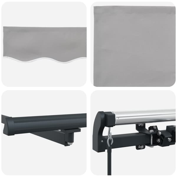 Utfällbar markis Ljusgrå 300 x 250 cm Polyester och Stål