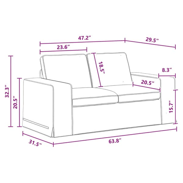 Soffa Mörkgrå 162 x 80 x 82 cm tyg