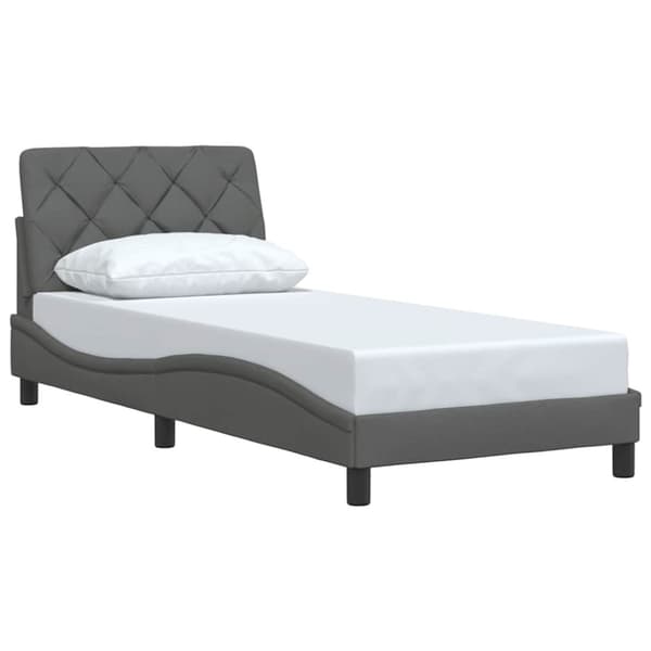 Bed Frame without Mattress Dark Grey 90x200 cm Fabric
