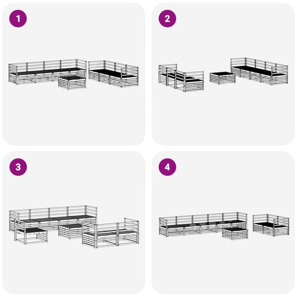 Utomhussoffset 8 pcs Naturfärg