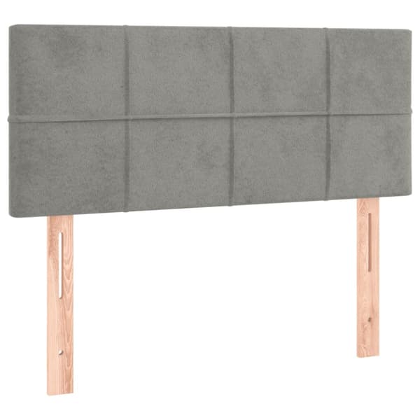 Ramsäng med madrass ljusgrå 90x190 cm sammet