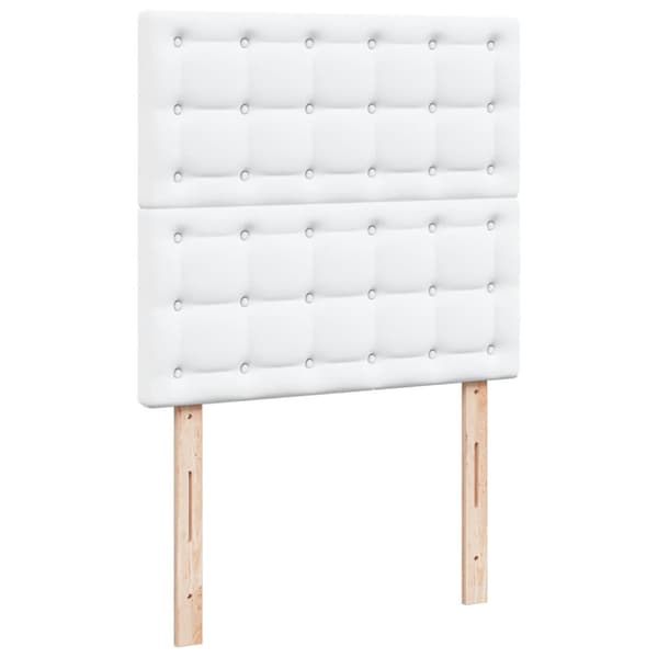 Ramsäng med madrass vit 90x200 cm konstläder