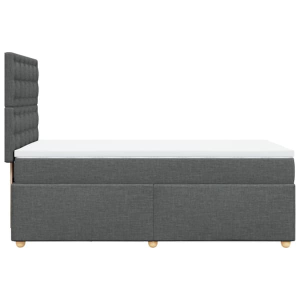 Ramsäng med madrass mörkgrå 100x200 cm tyg