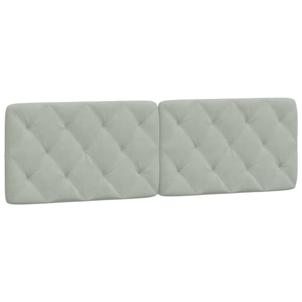 Headboard Cushion Light Grey 160 cm Velvet