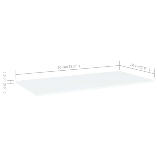 Hyllplan 4 st vit 80x20x1,5 cm konstruerat trä