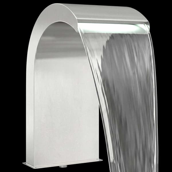 Poolfall med LED Rostfritt Stål 304 45 x 30 x 65 cm Silver