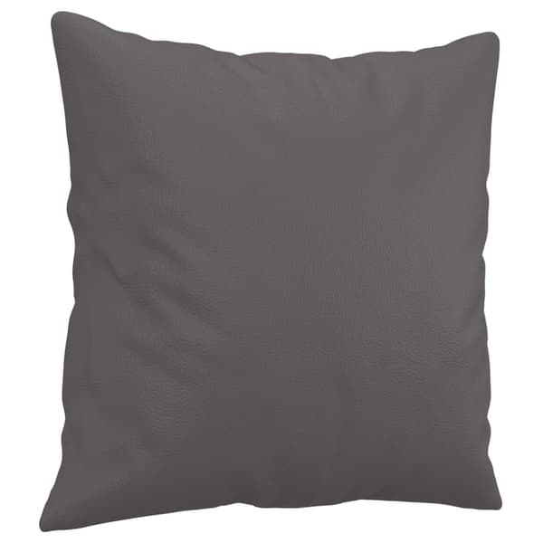 2-sits soffa med prydnadskuddar grå 120 cm konstläder
