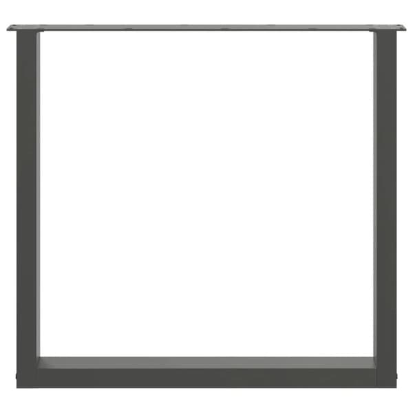 Matbordsben U-formade 2 st antracit 80x(72-73) cm stål
