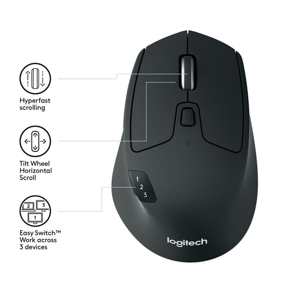 Logitech M720 datormöss högerhand Trådlös RF + Bluetooth Optisk 1000 DPI