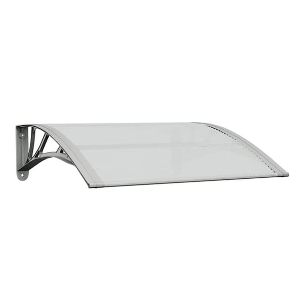 Dörrtak grå och transparent 80x75 cm polykarbonat