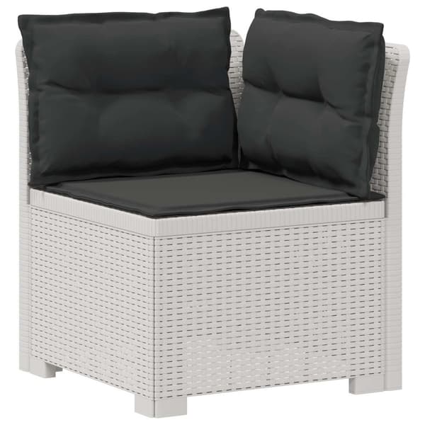 4-sits Trädgårdsoffa med Kuddar Rattan Look PP Vit