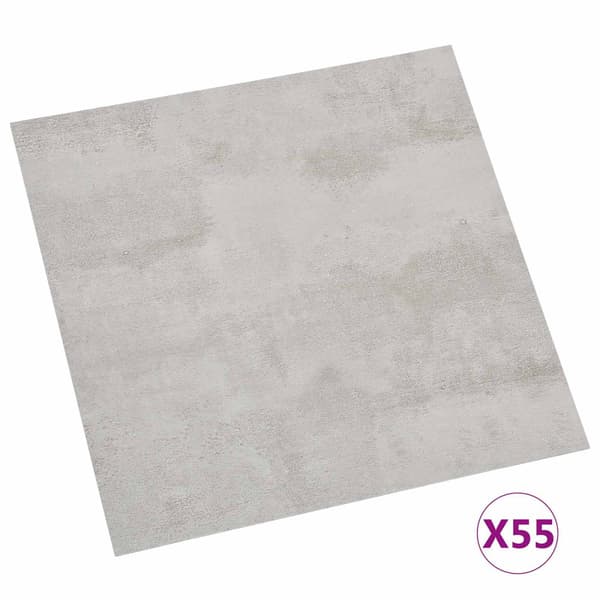 Golvplankor 55 pcs Ljusgrå 5,11 m² PVC