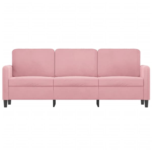 3-sitssoffa rosa 180 cm sammet