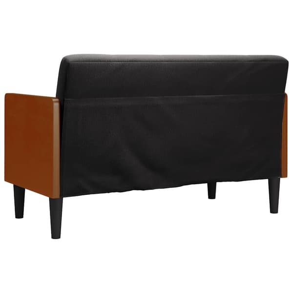Loveseat soffa med dynor svart 110 cm sammet