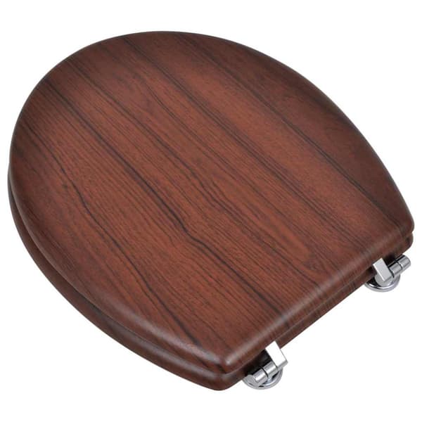 Toalettsitsar med lock 2 st MDF brun