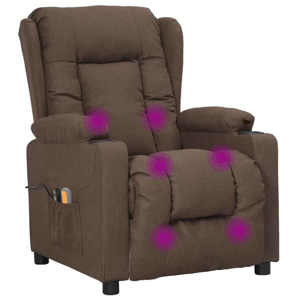 Elektrisk massagefåtölj taupe tyg
