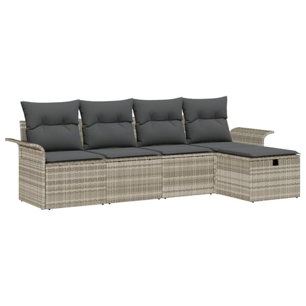 Trädgårdsoffset 5 st Poly rattan