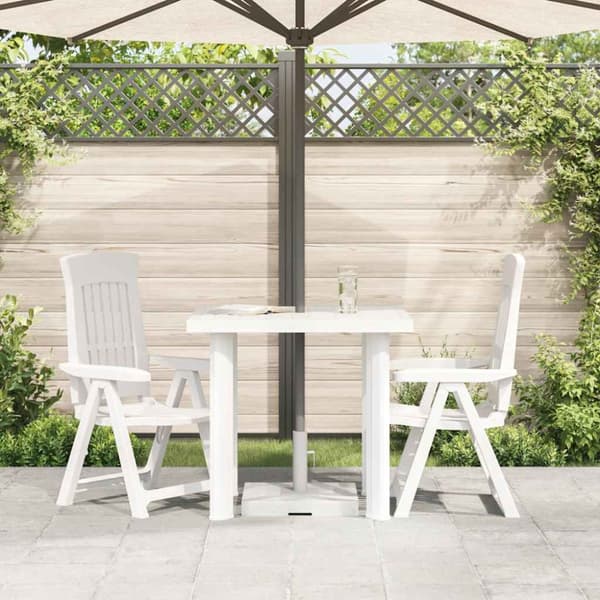 Trädgårdsbord vit 80x75x72 cm plast