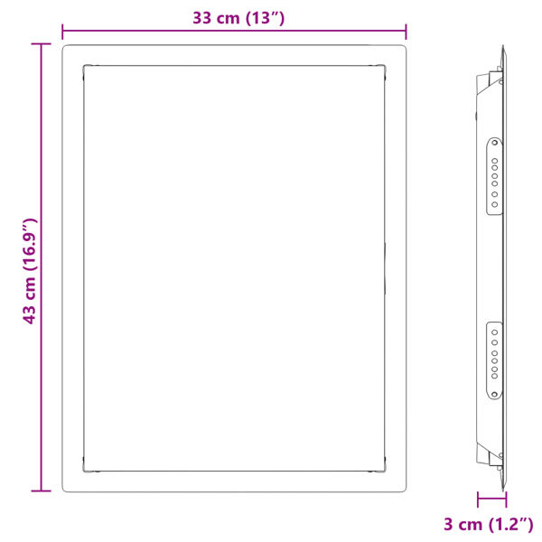 Åtkomstpanel Vit 43 x 33 x 3 cm Stål
