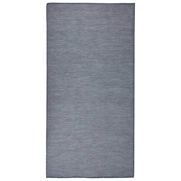 Utomhusmatta plattvävd 100x200 cm blå