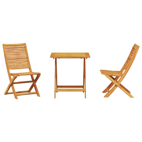 Fällbart bistroset 3 pcs Brun Massivt Akaciaträ