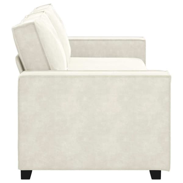3-sitssoffa gräddvit 220x78x84 cm sammet
