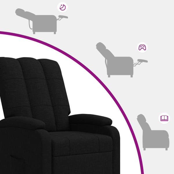 Massagefåtölj Svart Tyg