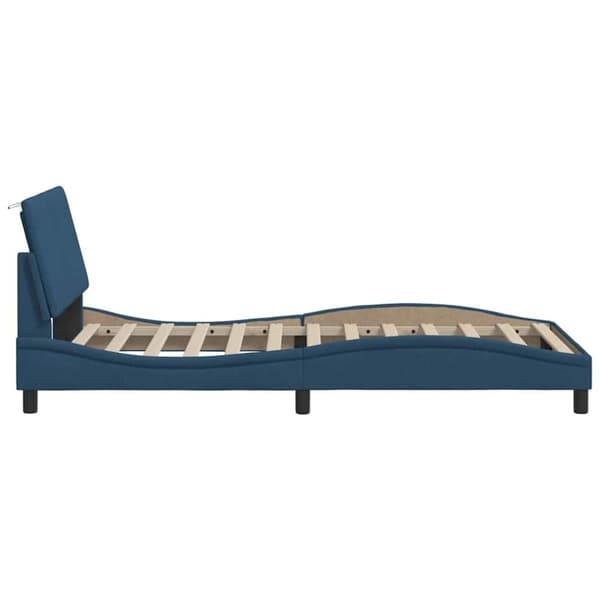 Bed Frame without Mattress "Hanko" Blue 100x200 cm Fabric