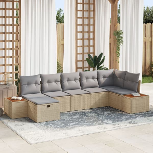 Trädgårdsoffset 8 st Beige konstrotting