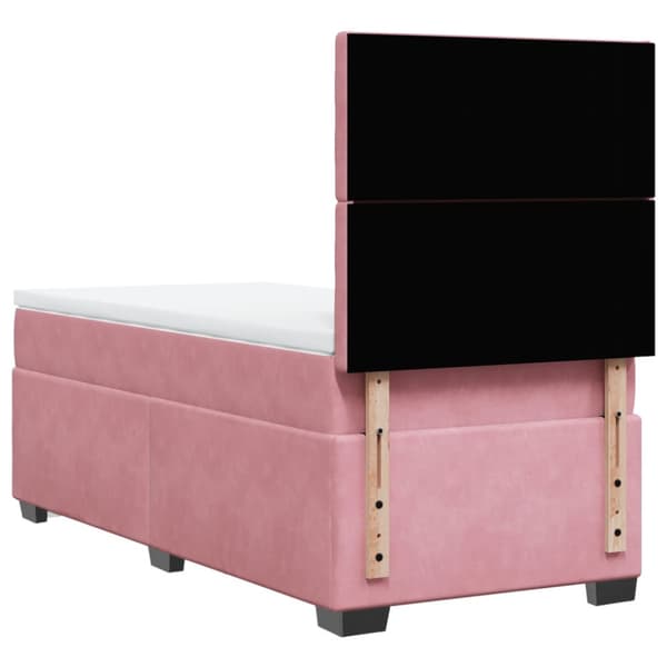 Ramsäng med madrass rosa 100x200 cm sammet