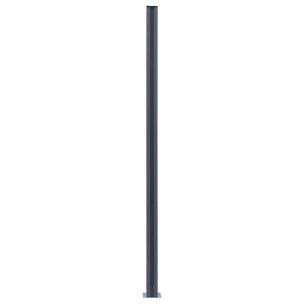 Staketstolpar 3 st mörkgrå 185 cm aluminium