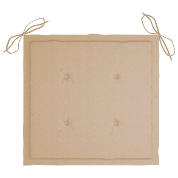 Trädgårdsstolar med beige dynor 6 st massiv teak