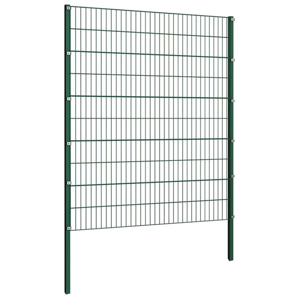 Staketpanel med stolpar järn 349x200 cm grön