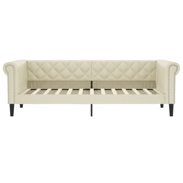 Dagbädd utdragbar gräddvit 90x200 cm konstläder