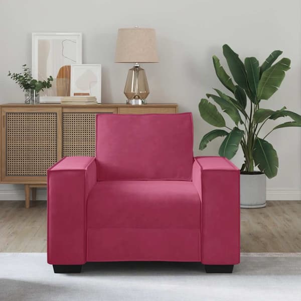 Soffstol vinröd 100x78x84 cm sammet