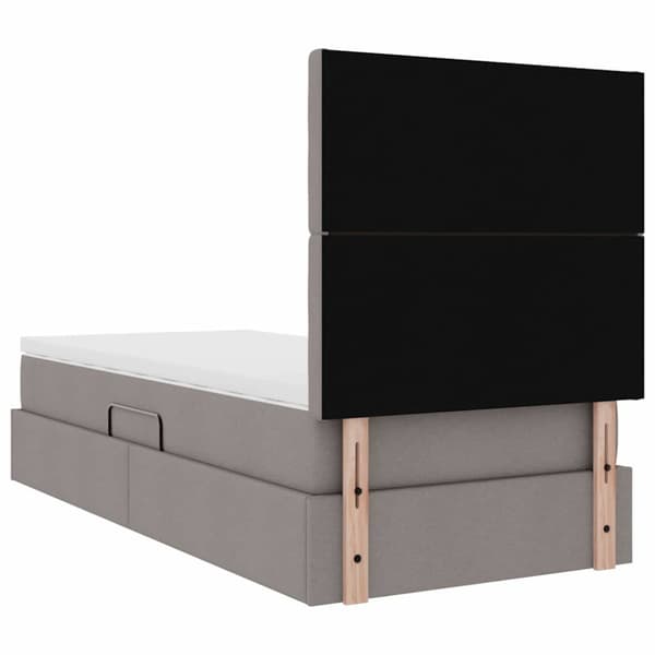 Förvaringssäng med madrass Taupe 100 x 200 cm Polyester