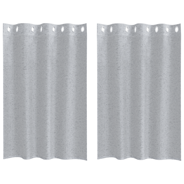 Voile Gardin med gardiner 2 pcs Mörkgrå 140 x 140 cm Polyester
