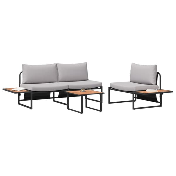 Trädgårdsmöbelset 3 pcs Ljusgrå Stål