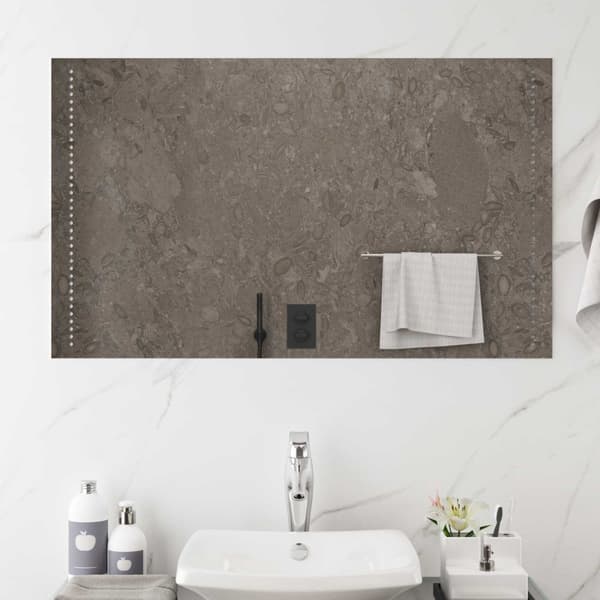 LED Badrumsspegel Transparent 100 x 60 cm härdat glas